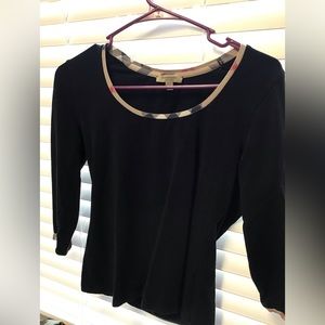 Authentic Women Burberry Nova Check Scoop Neck Shirt Top